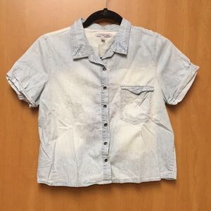 Denim Button Down Crop Top